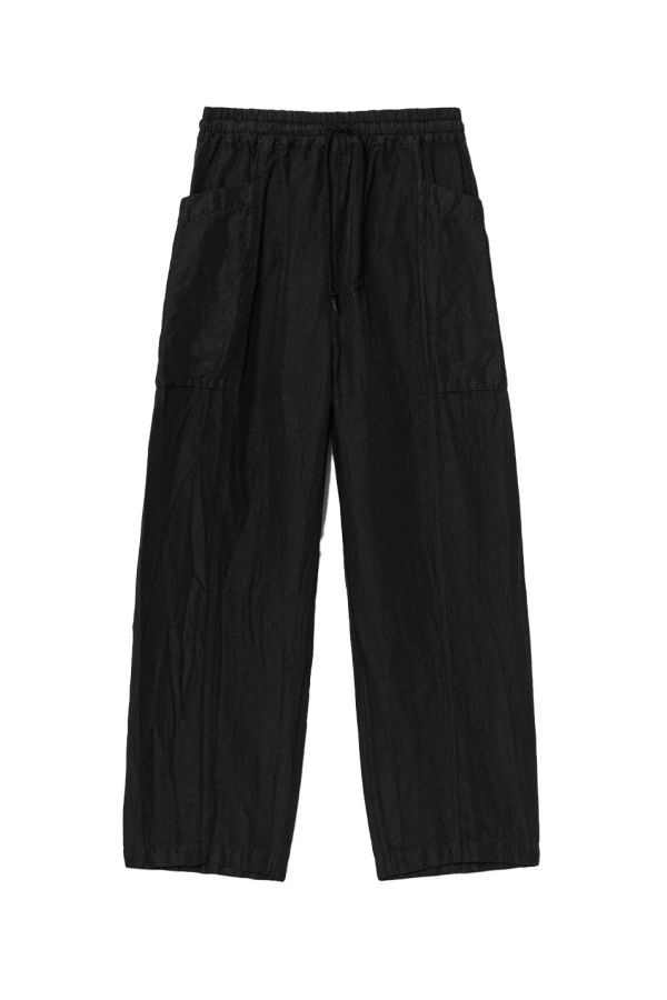 Comme des Garçons Black Polyester Linen Gabardine Garment Dyed Pants