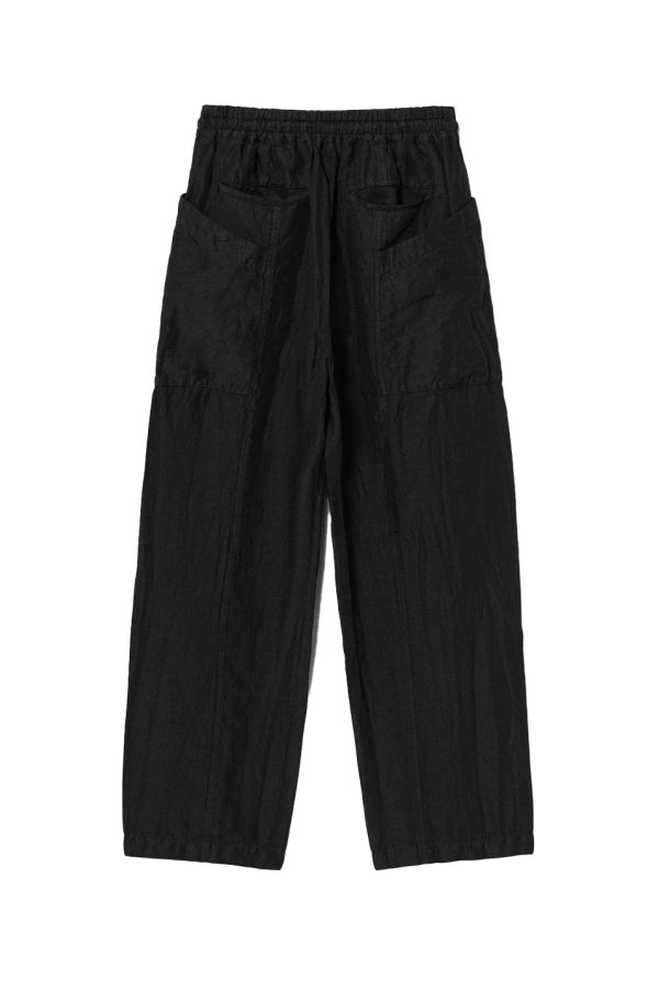 Comme des Garçons Black Polyester Linen Gabardine Garment Dyed Pants