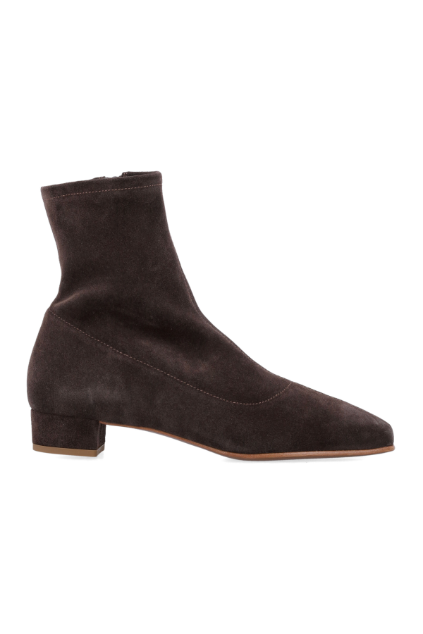 BY FAR Este Suede Ankle Boots Leather - Ristretto Brown
