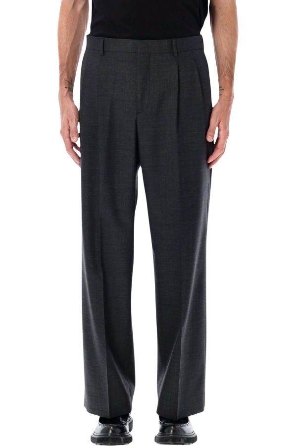 Sunflower Wide-Leg Wool Twill Trousers - Anthracite
