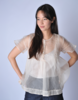 Sula Clothing LTD. Eggnog Organza Dolls Blouse - Cream - Thumbnail 1