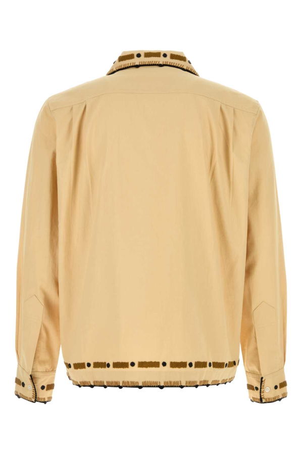 BODE Beige Cotton Beaded Ryegrass Shirt - Tanbrown