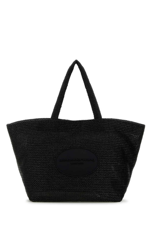 ALEXANDER WANG Crochet XL Punch Shopping Bag - Black