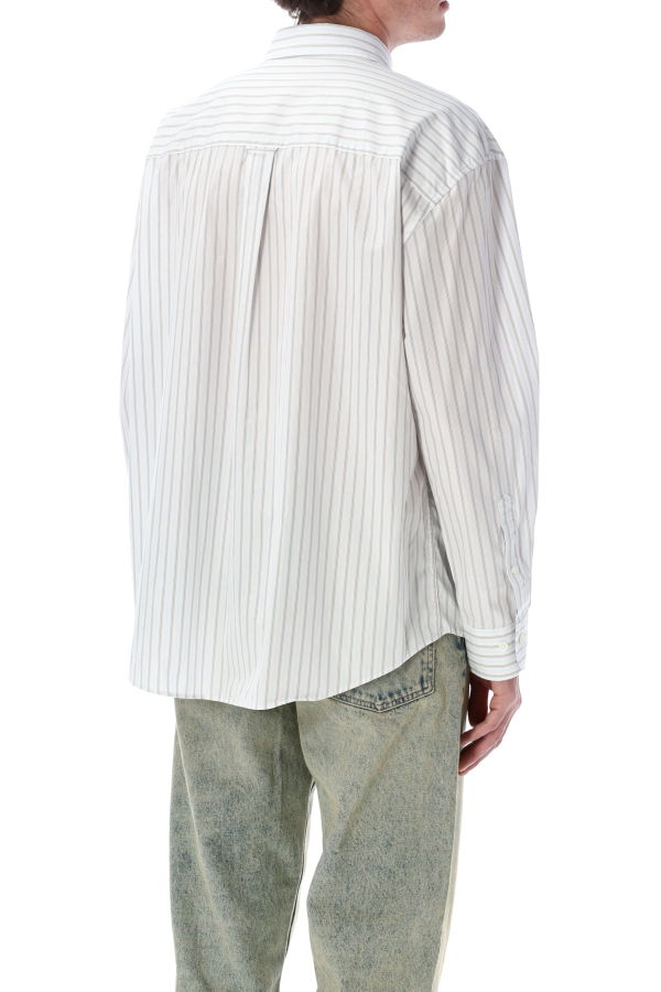 Sunflower New Base White Cotton Stripe Shirt