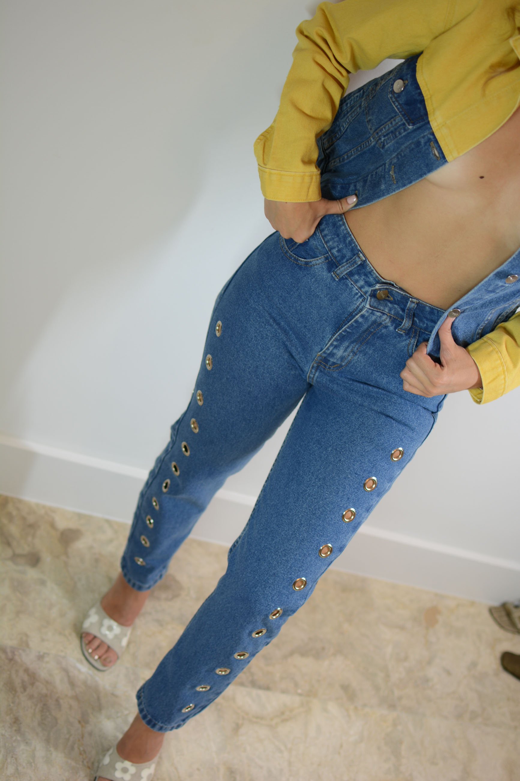Tach Mola Side Eyelet Jeans Blue Denim Garmentory