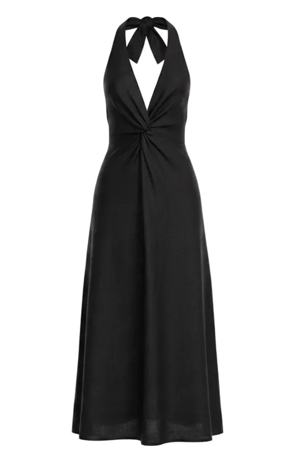 Apiece Apart Salome Halter Maxi Dress - Black
