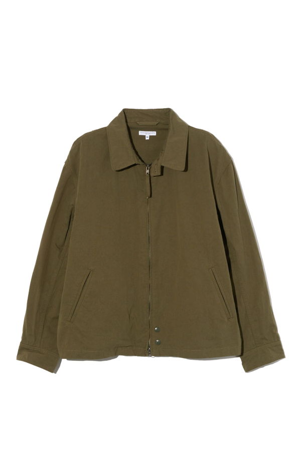 Engineered Garments Claigton Jacket Cotton Sanded Cloth - Olive
