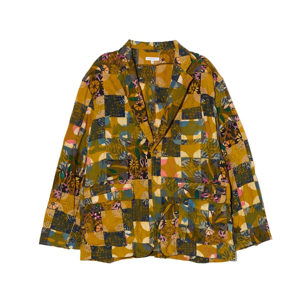 Engineered Garments Loiter Jacket - Olive Cotton Multi Pattern Patchwork - Image 1 of 4