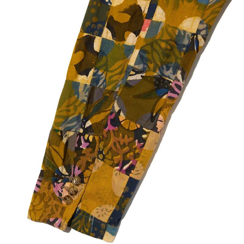 Engineered Garments Loiter Jacket - Olive Cotton Multi Pattern Patchwork