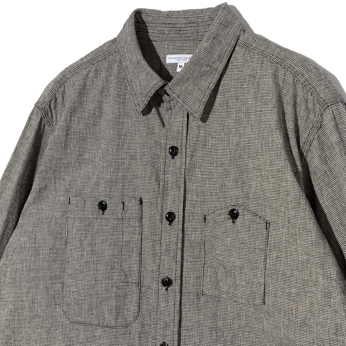 Engineered Garments Work Shirt - Black/Grey CL Houndstooth - Image 3 of 5