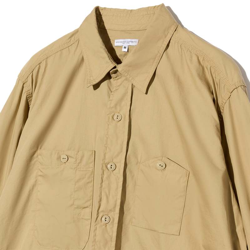 Engineered Garments Work Shirt - Tan Superfine Poplin