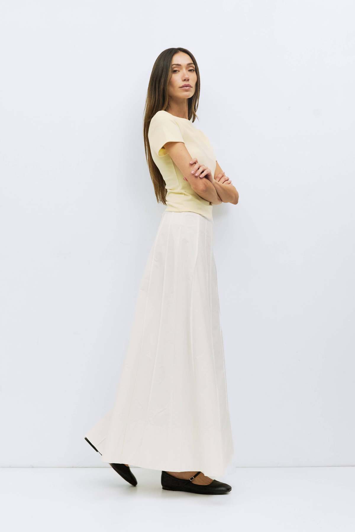 Mod Ref Meredith Paneled Cotton Maxi Skirt - Image 3 of 5