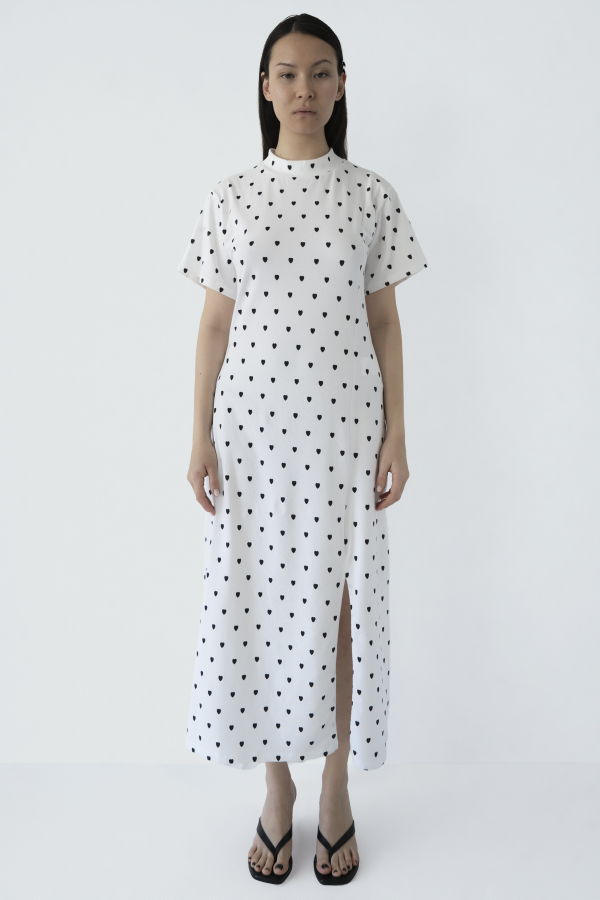 Rita Row Brenda Heart Polka Dot Dress - White
