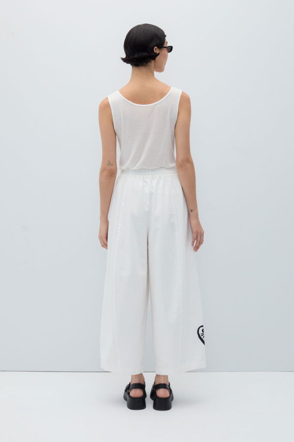 Rita Row Dafne Heart Print Pants - White