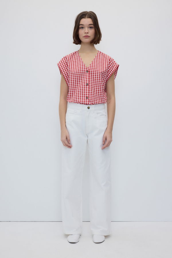 Rita Row Diana Top - Red Gingham