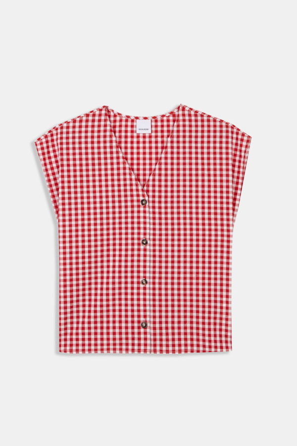 Rita Row Diana Top - Red Gingham