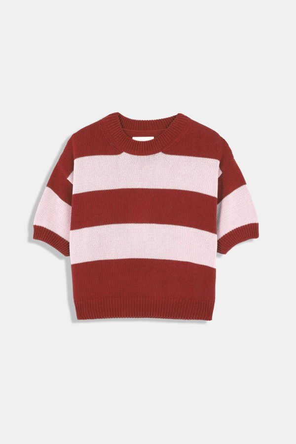 Rita Row Pattie Striped Sweater - Pink-Red