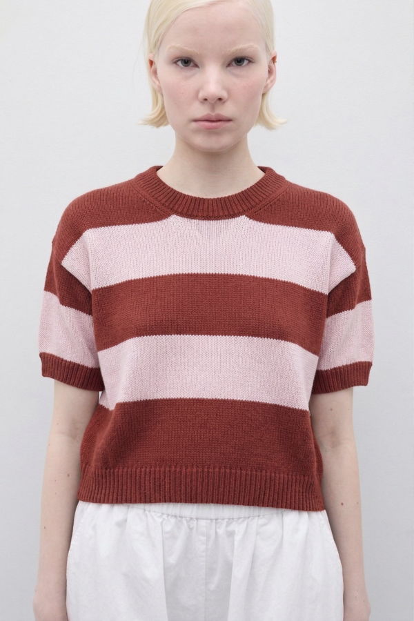 Rita Row Pattie Striped Sweater - Pink-Red