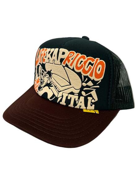 Kapital knee Kid on the block camouflage truck CAP - Orange Kapital knee Kid on the block camouflage truck CAP - Orange