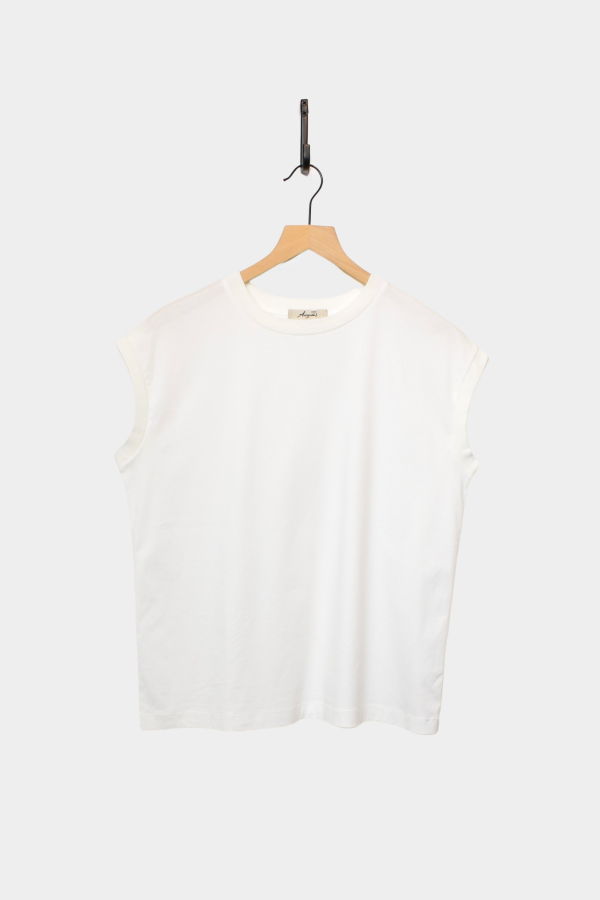 ICHI ANTIQUITES Sleeveless Cotton Knit Pullover - White