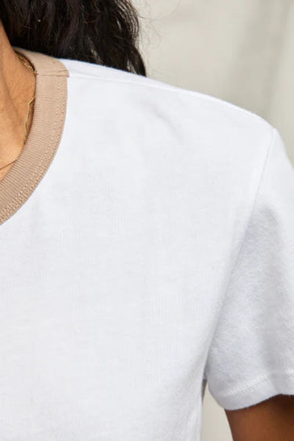 Perfect White Tee The Billie Contrast Tee