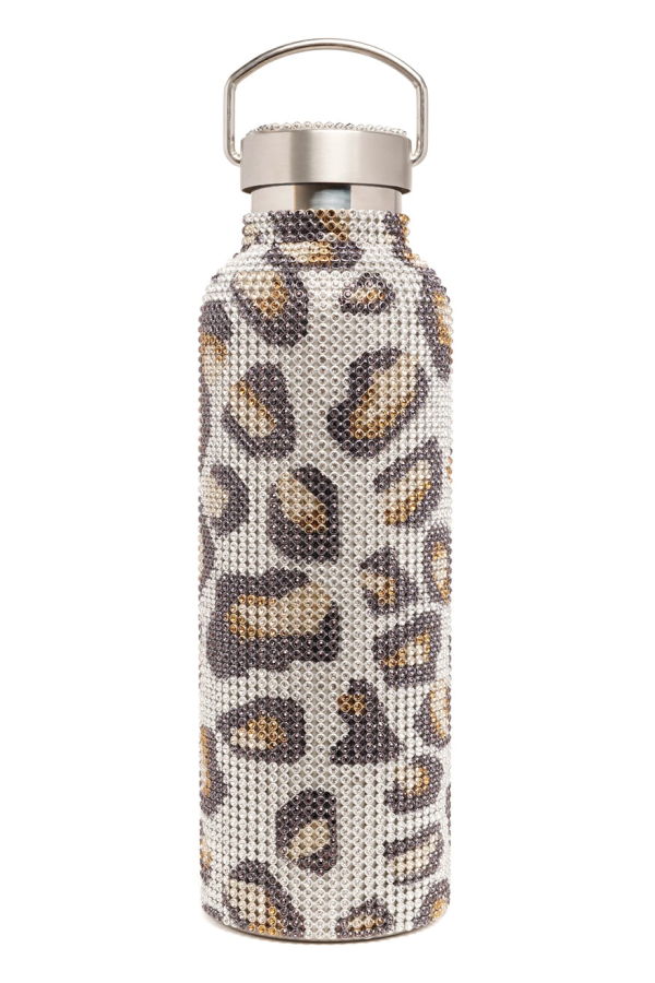 Collina Strada Animal Print Rhinestone Water Bottle