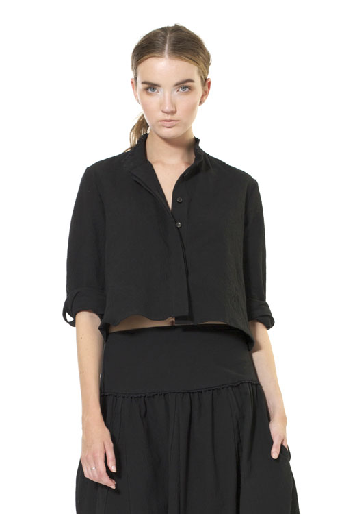 Heidi Merrick Oro Crop Button Down Tee Heidi Merrick Oro Crop Button Down Tee