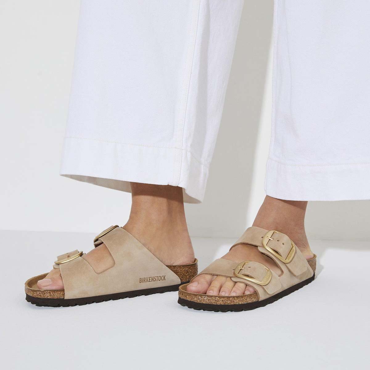Birkenstock Arizona Big Buckle Nubuck Leather Regular Sandals - Image 4 of 8