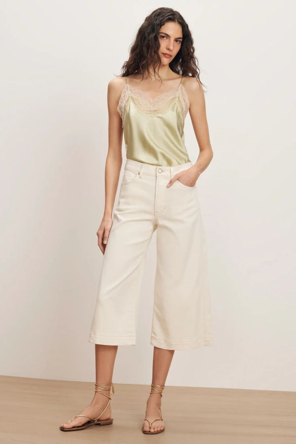 Veronica Beard Marlowe Denim Culotte - Ecru
