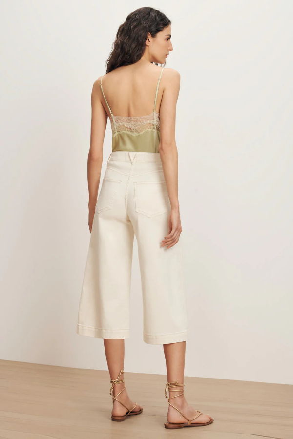 Veronica Beard Marlowe Denim Culotte - Ecru