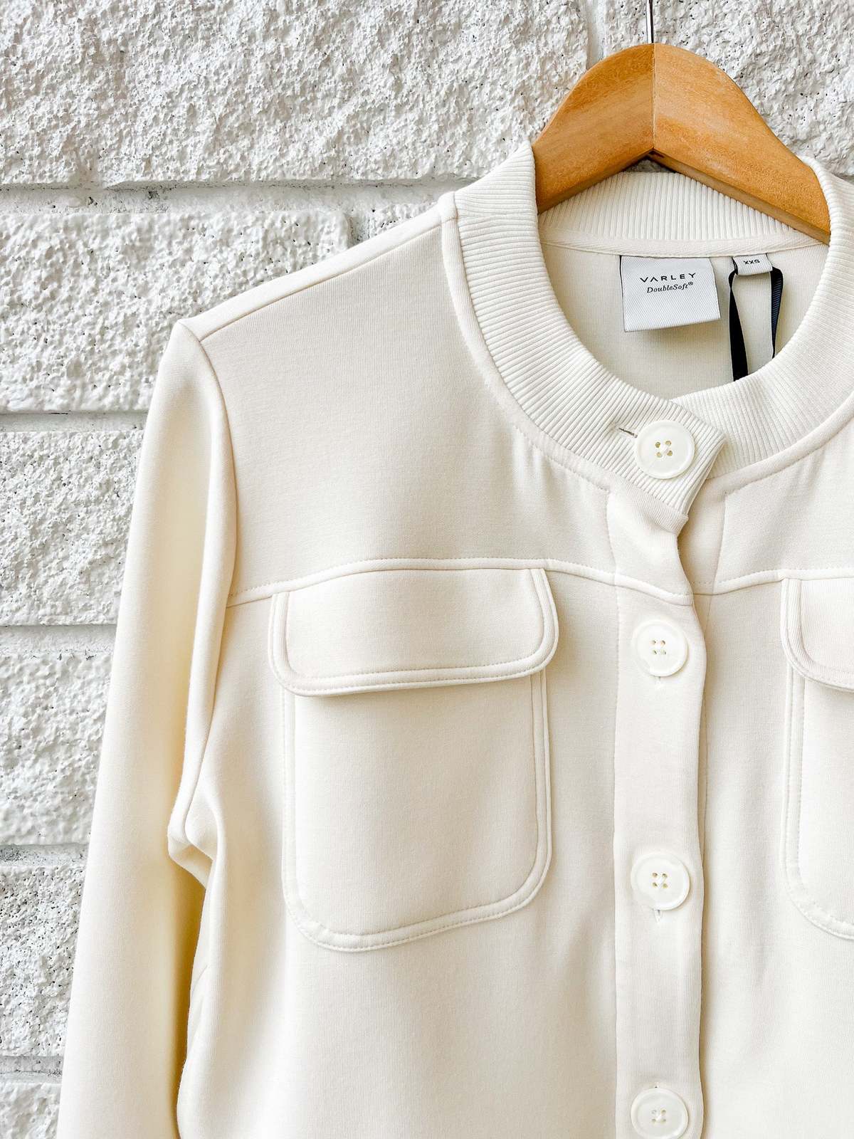 Varley Hartwell Button Through Sweat Sweatshirt - Pristine - Image 3 of 4