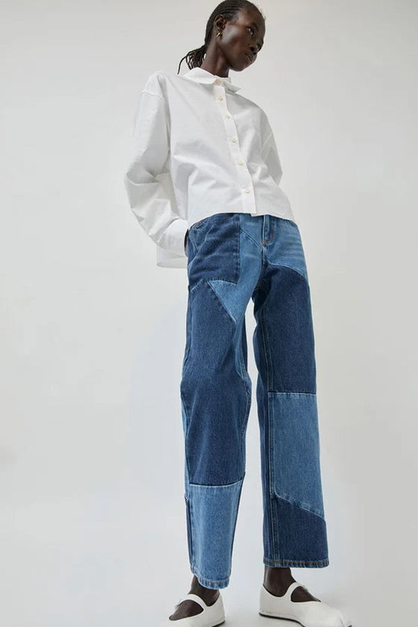 No. 6 Store Faye Jean in Patchwork Denim