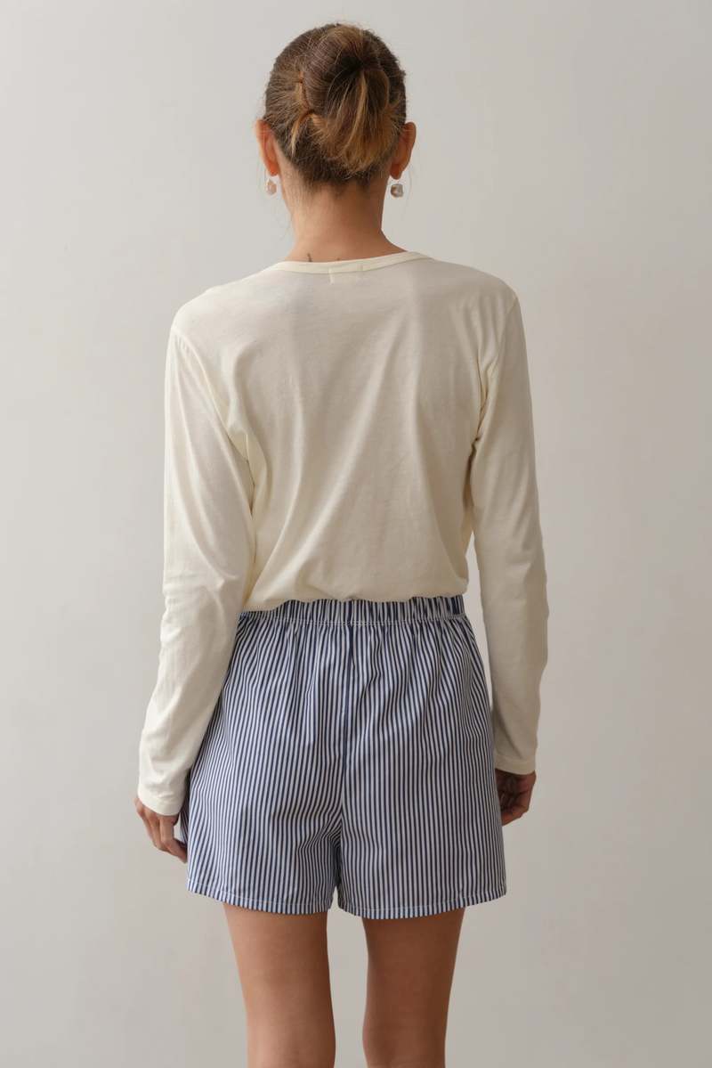 Donni. The Pop Boxer Shorts - Navy Stripe