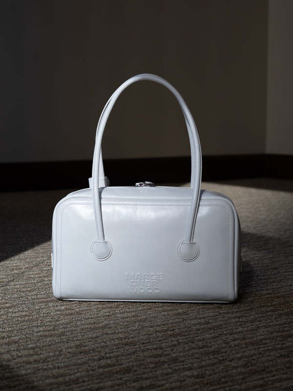 Marge Sherwood Soft Boston Small Bag - White Crinkle