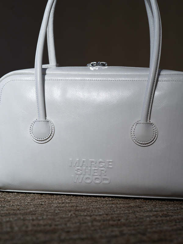 Marge Sherwood Soft Boston Small Bag - White Crinkle