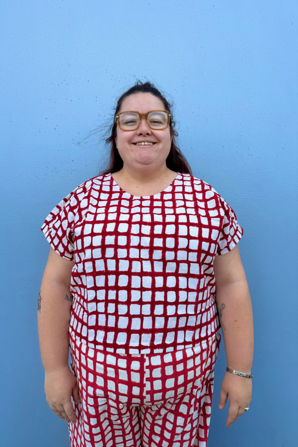 Happy French Gang Zélia Top Madder Grid