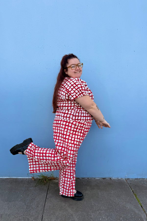 Happy French Gang Zélia Top Madder Grid