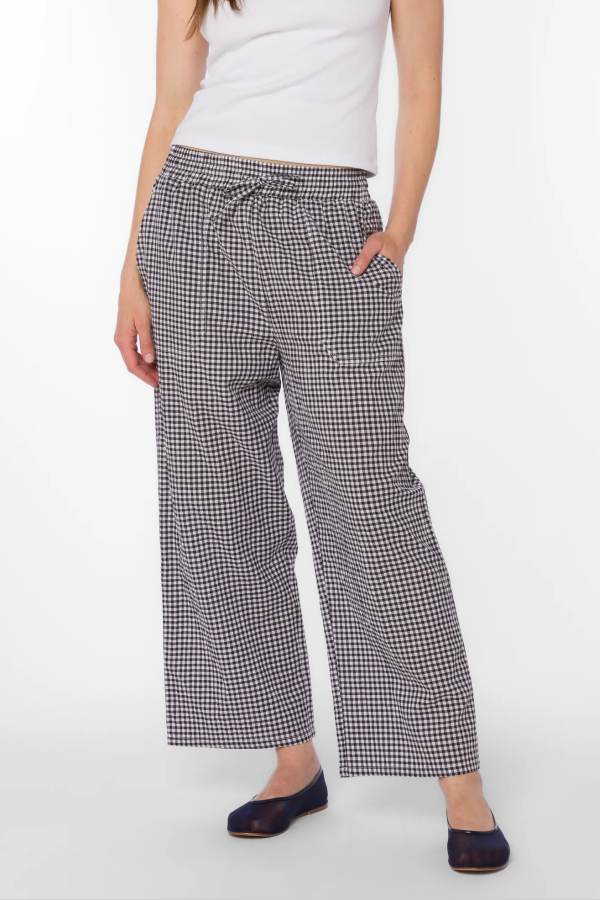 Velvet Heart Black Gingham Pant