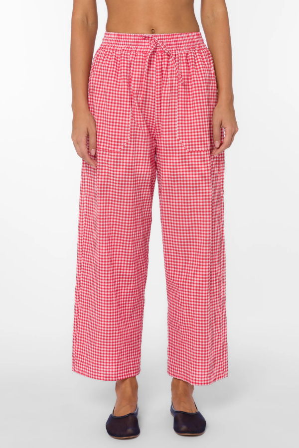 Velvet Heart Cherry Gingham Pant