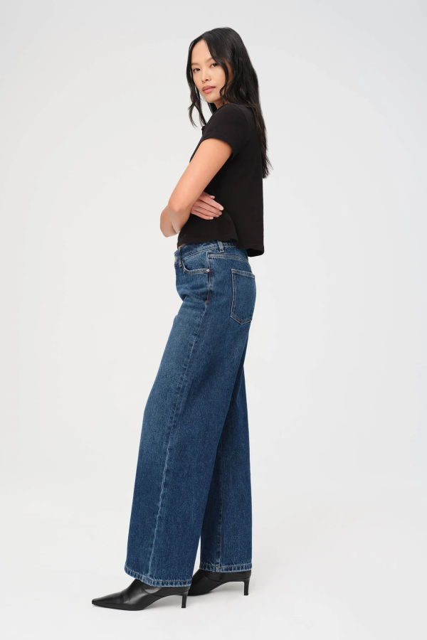 Warp + Weft CJU Mid Rise Wide Leg Jeans