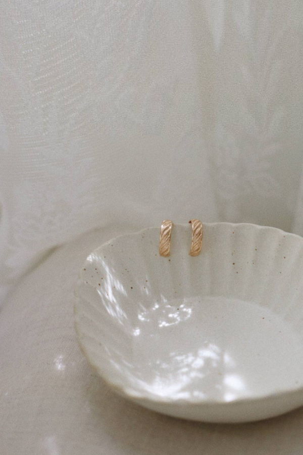 The Langley Co. Croissant Hoops Earrings - 14k Gold Fill 