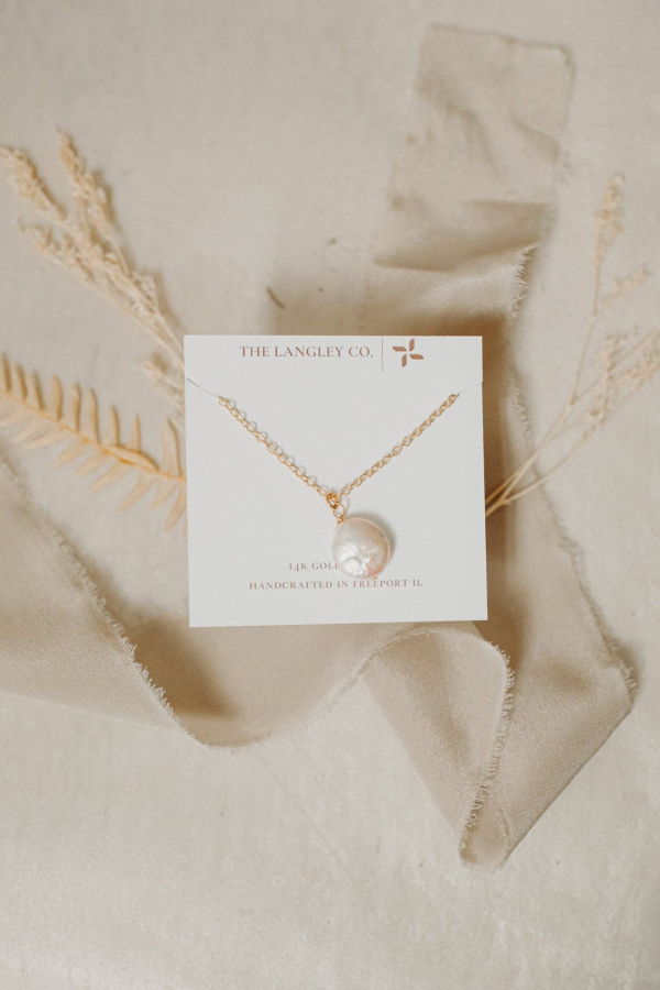 The Langley Co. Erica Necklace - Pearl