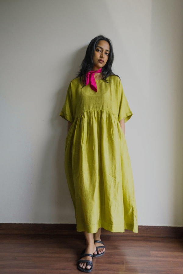 Studio Within Lime Green Kimono Sleeve Dress