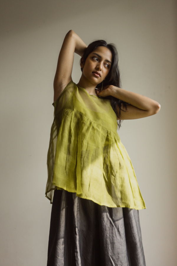 Studio Within Moss Organza Top - Green