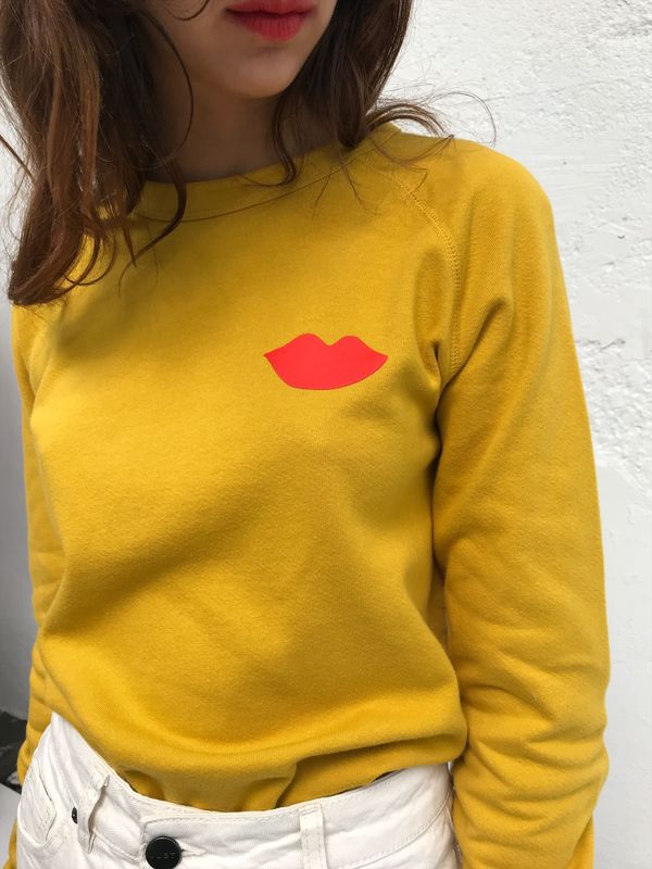 Clare Lips Sweatshirt Marigold on Garmentory