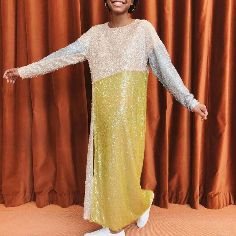 silver dress sexy A-line Silver Sequin Sparkly Unique Sexy Modest Party Evening Long Pro –  bridalsew