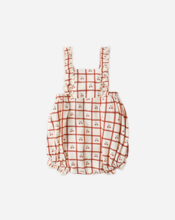 Rylee + Cru Cherry Check Romper