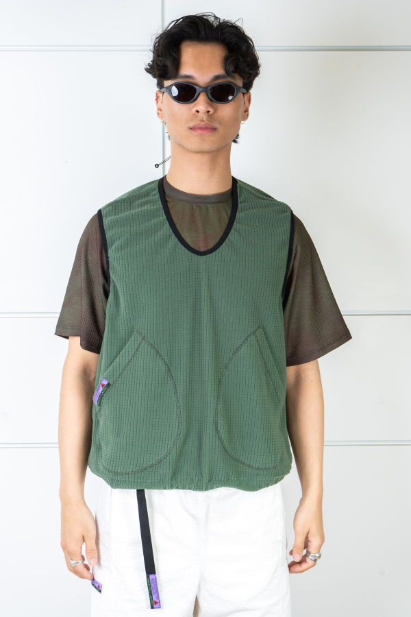 rayon vert Samanto Grid Pullover Vest