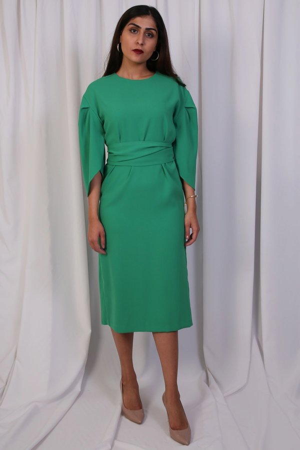 green ribbon dress One-shoulder Sage Green Bow Tie A-line Long Prom Dress, Gown, PD3322 –  SposaBridal main image 0