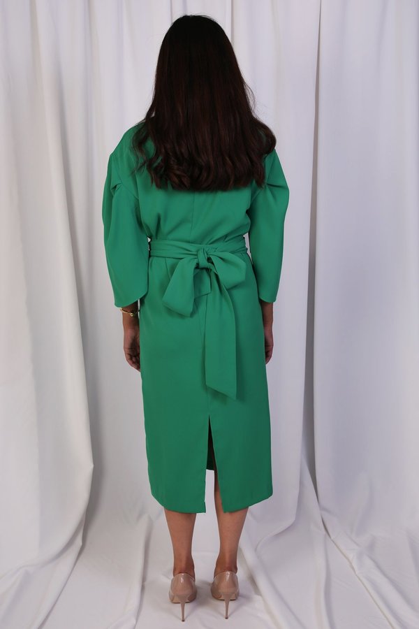 Green Ribbon Tied Midi Dress | Garmentory